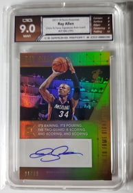 Ray Allen Auto /99 Panini Essentials 2017-18 Gem Mint 9