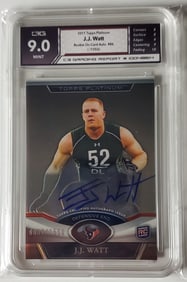 J.J. Watt Topps Platinum Rookie Auto Gem Mint 9