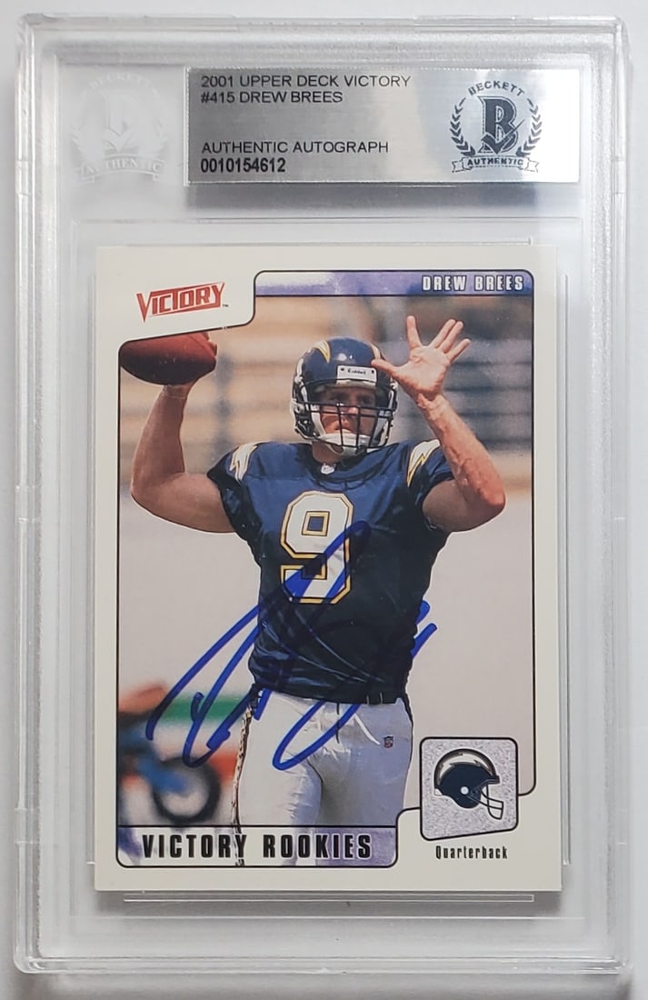 Drew Brees Autographed Rookie Beckett Authenticated (1 of 2)