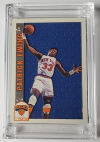 Patrick Ewing Knicks NBA Hoops Worn Jersey Patch Basketball Card