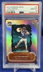 JJ McCARTHY Uptowns Rookie PSA 10 Donruss Optic