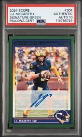 JJ McCARTHY Hand Signed Rookie Authentic Auto PSA 10 POP 1