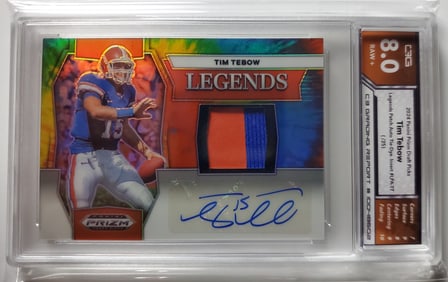 Tim Tebow 2024 Panini Draft Picks Legends Patch Auto /25