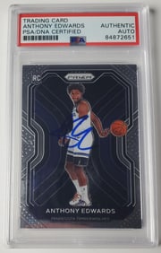 Anthony Edwards Rookie Auto PSA Certified Authentic Auto