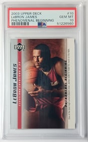 Lebron James 2003 Upper Deck Phenomenal Beginning #10 Basketball Card Gem Mint 10
