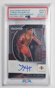 Tyrese Haliburton Rookie Auto 2020 Panini Prizm PSA 9 Auto 10