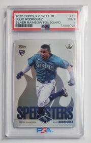 Julio Rodriguez 2022 Topps X B. Witt Jr. Silver Rainbow Foil Baseball Card Gem Mint 9