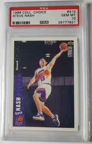 Steve Nash 1996 Coll. Choice Basketball Card PSA 10