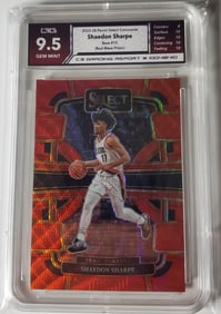 Shaedon Sharpe Panini Select Red Wave Prizm Gem Mint 9.5