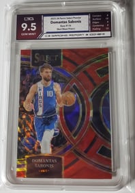 Domantas Sabonis Panini Select Red Wave Prizm Gem Mint 9.5