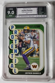 Jayden Daniels 2024 Panini Score Rookie Card Mint 9