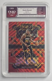 Kevin Durant 2023-24 Panini Select Concourse Base Rec Wave Prizm Basketball Card Gem Mint 10