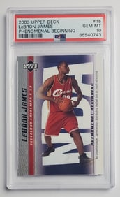 Lebron James 2003 Upper Deck Phnomenal Beginning #15 Basketball Card Gem Mint 10