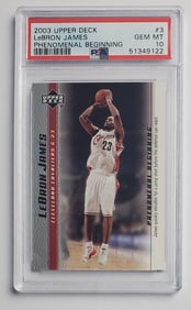 Lebron James 2003 Upper Deck Phenomenal Beginning #3 Basketball Card Gem Mint 10