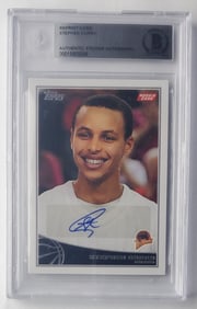 Stephen Curry Auto Reprint Rookie Beckett Certified Basketball Card