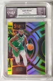 Jaylen Brown 2023-24 Panini Select Premier Silver Holo Prizm Gem Mint 10