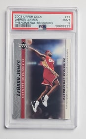 Lebron James 2003 Upper Deck Phenomenal Beginning #13 Basketball Card Gem Mint 9