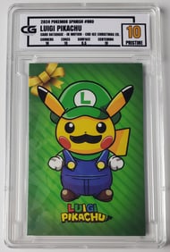 Luigi Pikachu 2024 Spanish Cracked Ice Pokemon Card Pristine 10