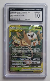 Rowlet & Alolan Exeggutor GX 2019 JPN Sky Legend Holo Pokemon Card CGC Gem Mint 10
