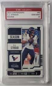 CJ Stroud 2023 Contenders Rookie Gem Mint 10 Football Card