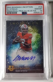 CJ Stroud 2022 Auto /75 Bowman U Inception PSA 10