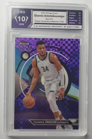 Giannis Antetokounmpo /125 2023-24 Topps Finest Purple Refractor Gem Mint 10 Basketball Card