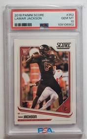 Lamar Jackson Panini Score Rookie Card PSA 10