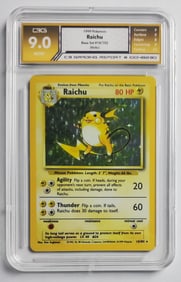 Raichu 1999 Base Set Holo Pokemon Card Gem Mint 9