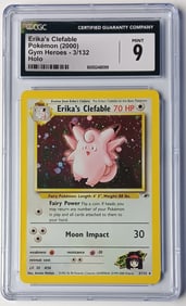 Erika's Clefable 2000 Gym Heroes Holo Pokemon Card Gem Mint 9