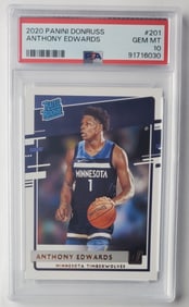 Anthony Edwards 2020 Panini Donruss Rated Rookie PSA 10