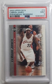 LeBron James 2003 Upper Deck Phenomenal Beginning #14 Basketball Card PSA 9