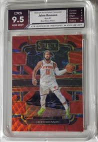 Jalen Brunson Panini Select Red Wave Prizm Gem Mint 9.5