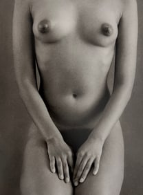 Ruth Bernhard, Dark Torso With Hands, 1971