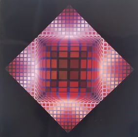 Victor Vaserely, DELL-2, 1972 Framed