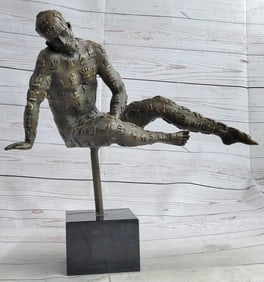 Salvador Dali (After)Man with Chess Figures Outfit Bronze Metal Statue Sculpture