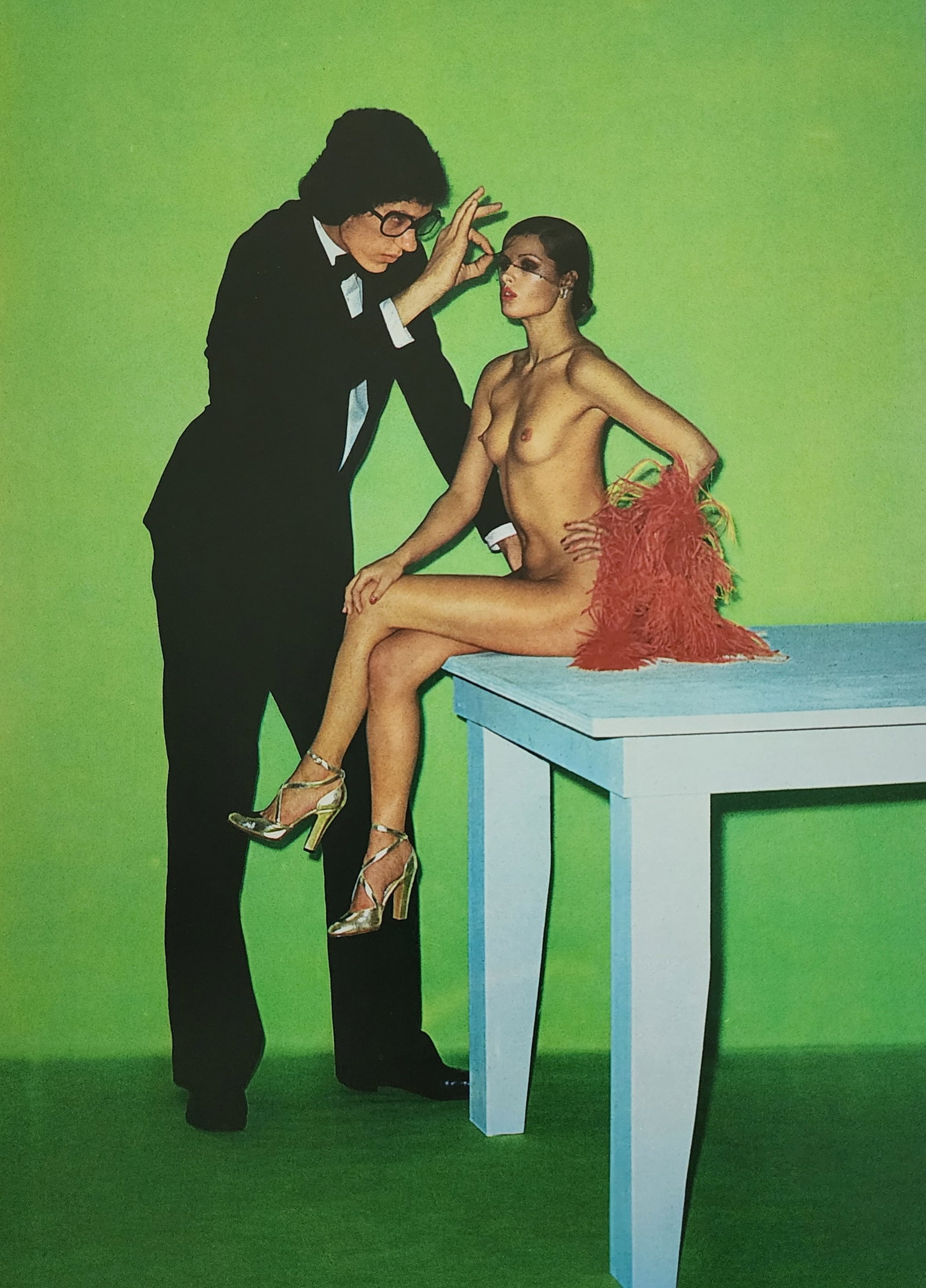 Helmut Newton - Erotic,1976: Photographer: Helmut Newton Title/Subject: Erotic Date Of Negative: 1971 - 1975 Type Of Print: Authentic Sheet Fed Photogravure/Heliogravure. Date Of Print: 1976 Paper: Medium weight, satin/matte fini