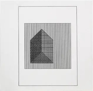 Sol Lewitt, 'Untitled' - Triangular Prism, From The Suite 'Ficciones', Silkscreen: Description Artist: Sol Lewitt Title: Untitled from the Suite "Ficciones" Year: 1984 Dimensions: 8in. by 8in. Edition: From the rare limited edition Publisher: Limited Editions Club, New York Suite: F