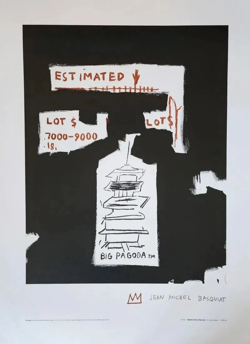 Jean Michel Basquiat, 'Big Pagoda 1997' Very Rare Estate lithograph: Jean Michel Basquiat "Big Pagoda 1997" Limited Edition Print: Lithograph in Colors Approximate Size: 30 x 22 in | 76 x 56 cm Edition: Unnumbered limited edition Other: Stamped By Artist's Estate Condi