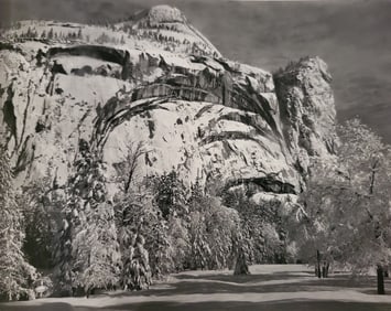 Ansel Adams, North Dome, Royal Arches, Washington Column, Winter, Yosemite National Park,