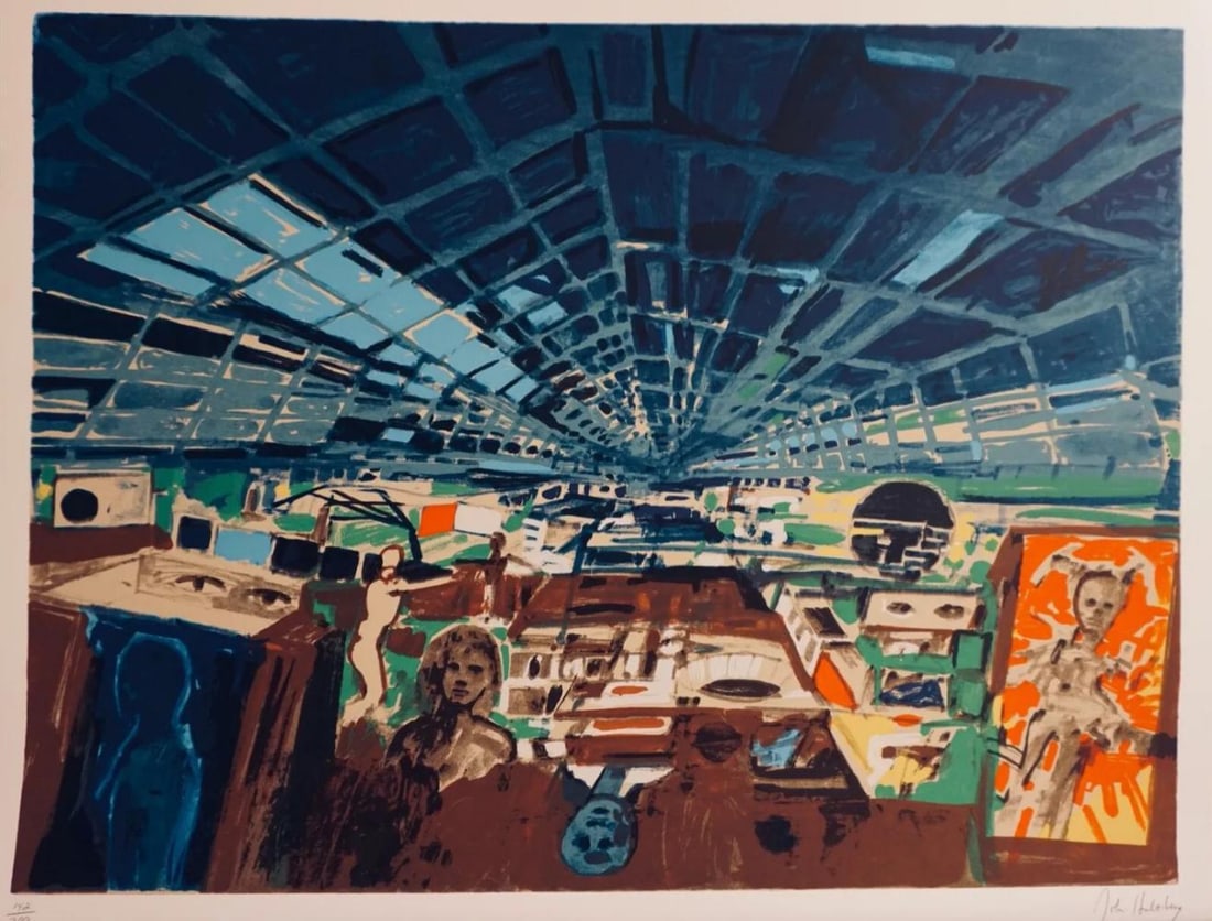 John Hultberg, Greenhouse Holiday, Serigraph: Artist: John Hultberg Title: Greenhouse Medium: Serigraph Signed: Hand Signed Edition: 142/200 Measurements: 38 x 26 Condition: Excellent John Hultberg was an American artist, widely known as an Abstr