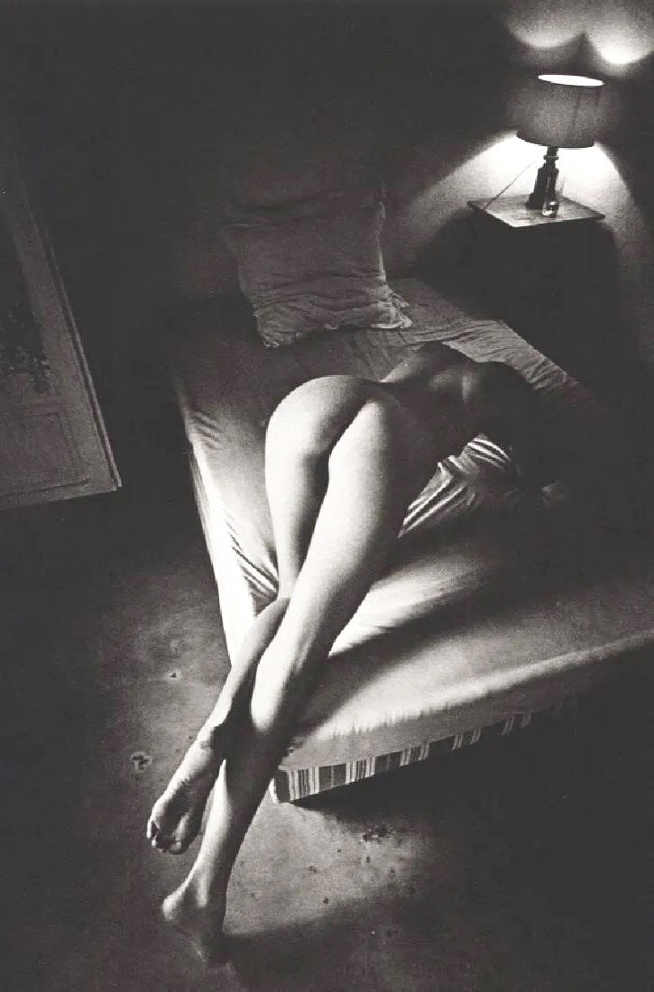 JEANLOUP SIEFF - Nu Sur Un Lit, 1976: Photographer: Jeanloup Sieff (French, 1933 - 2000) - French photographer critically acclaimed for his portraits, landscapes, nude studies and fashion imagery. He often made use of a wide angle lens, i