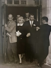 Marilyn Monroe, with new husband Joe DiMaggio, 1954