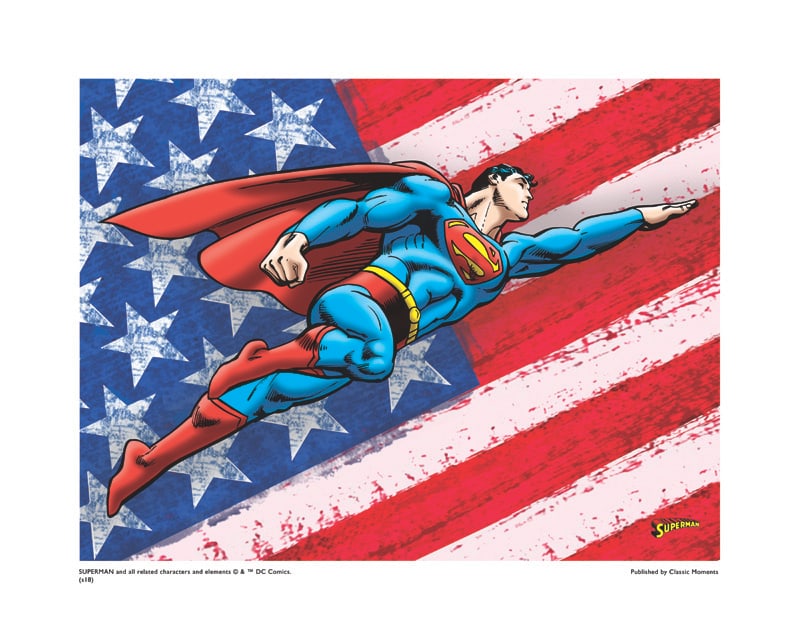 Warner Bros, Dc Comics, Superman, "Patriotic Background", 16" X 20" (1 of 1)