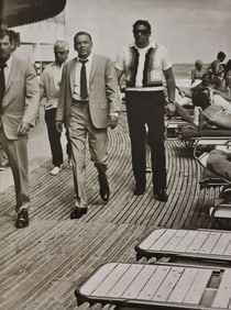 Terry O'Neill, Sinatra With His Stand In (Front)And His Protective Escorts Arriving On Location In