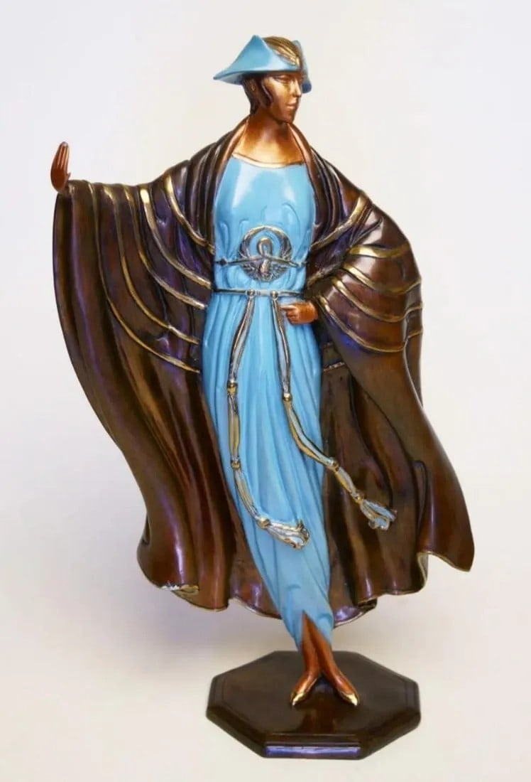 Erte, 'Rue De La Paix', Signed Limited Edition Bronze Sculpture, 1987: Artist: Erte Title: Rue de La Paix Type: Sculpture Medium: Bronze Dimensions: 14 x 6.75 x 3.25 inches Year Produced: 1987 Edition Size: 241/500 Condition: Excellent