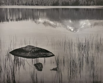 Ansel Adams, Rock and Grass, Moraine Lake, Sequoia National Park, California, 1936