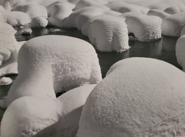 Ansel Adams, Snow Hummocks at Valley View, Yosemite National Park, California, 1949