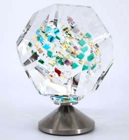 Jon Kuhn, 'Wings of Heat', 12-Sided Dodecagon Glass Sculpture on rotating base, 2023
