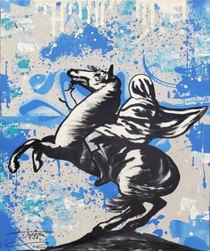 Jozza, 'White Knight', Original Pop Art Canvas Painting, 2025, 30"x24"