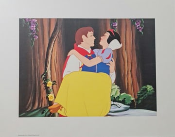 Disney, Snow White And The Seven Drawfs, ' Rescued By Prince Florian', Exclusive Lithograph, 2001